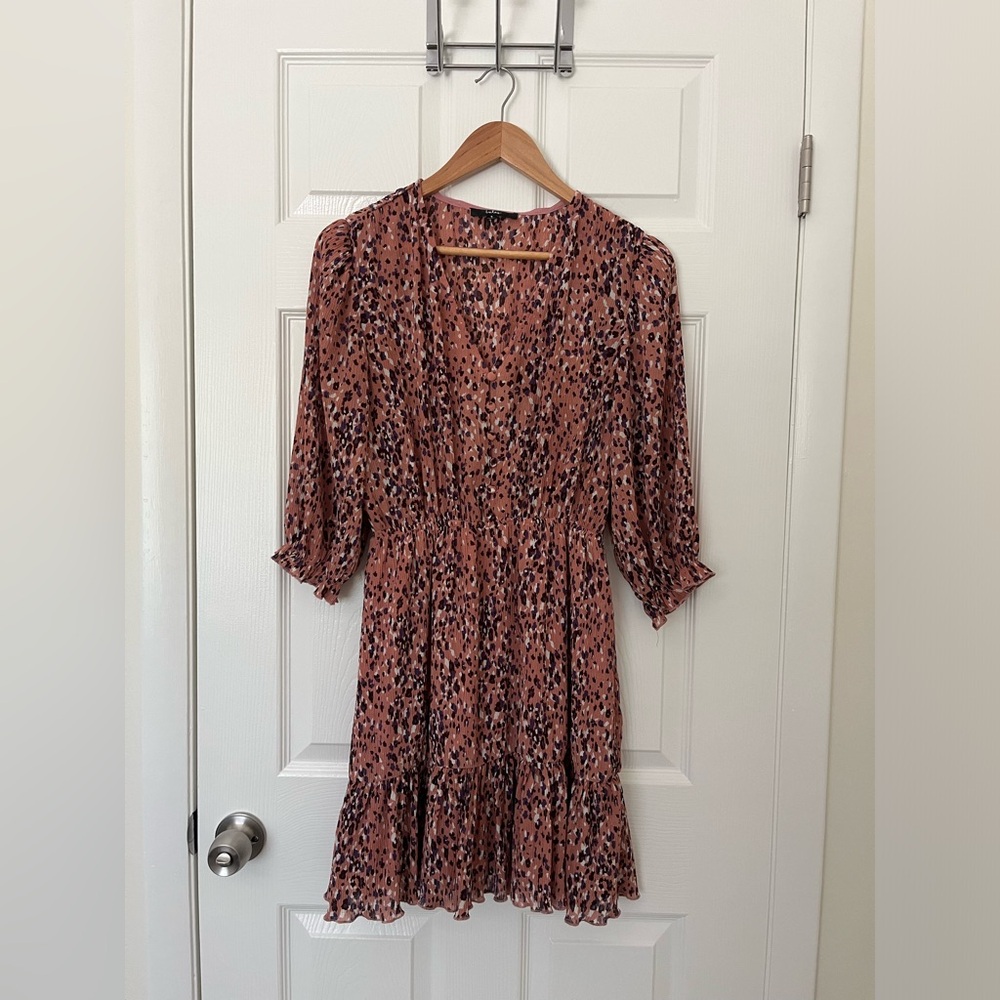 Lulu's Half Sleeve Dress in Pink and Black